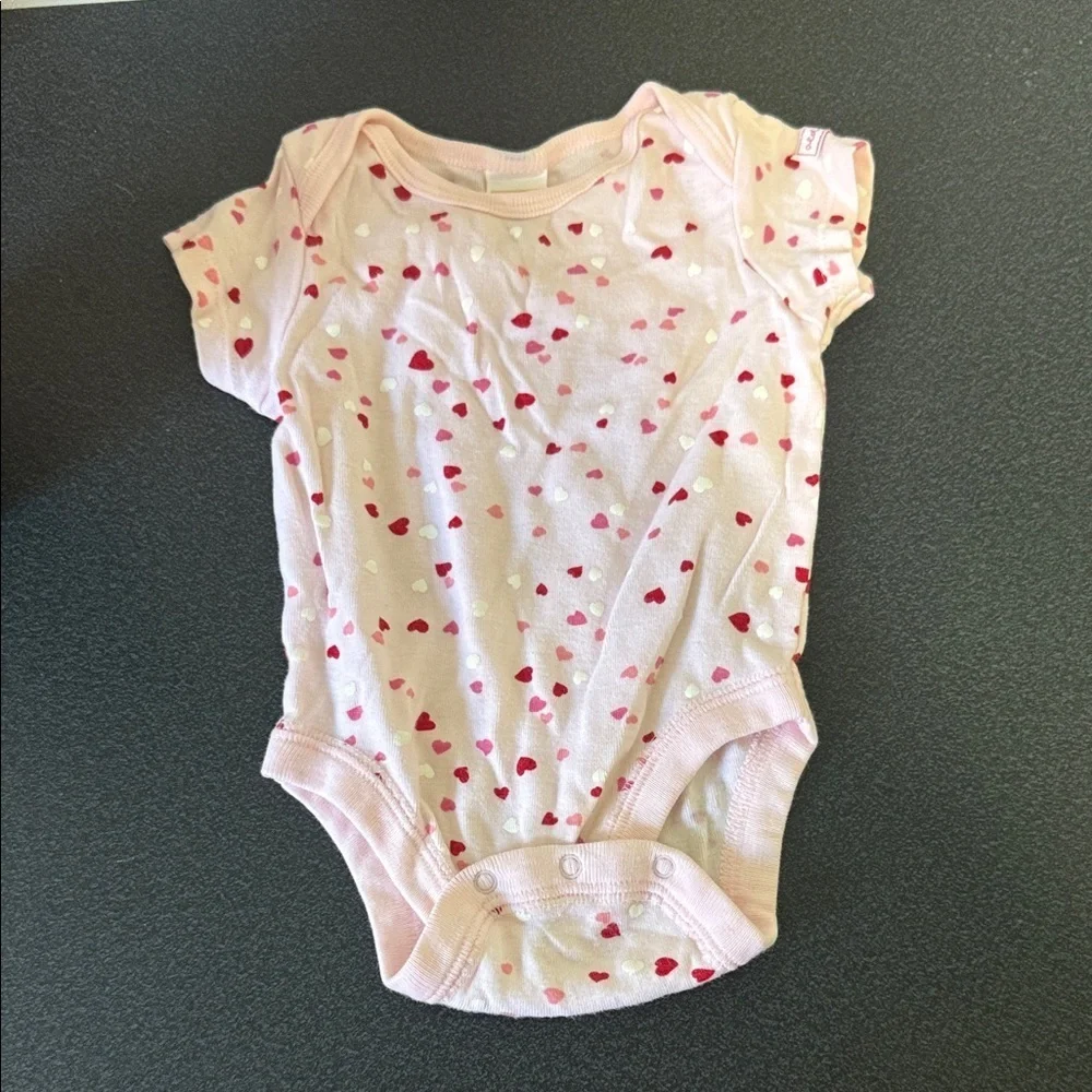 Pink Heart Patterned Baby Onesie 2004